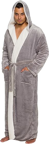 men's sherpa bathrobe