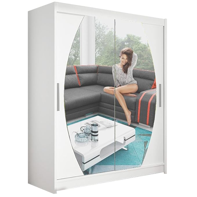 Ye Perfect Choice Kleiderschrank mit Spiegel Misesa VIII Moderner Schrank Schiebetürenschrank Schwebetürenschrank Schlafzimme
