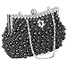 b.m.c BMC Womens Faux Pearl Cascading Bead Rhinestone Evening Clutch Fashion Purse