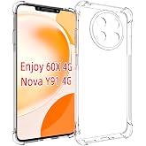 USTIYA Case for Huawei Nova Y91 4G / Huawei Enjoy 60X 4G Clear TPU Four Corners Protective Cover Transparent Soft