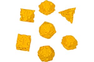 CZYY DND Cheese Dice 3D Printed 7PCS Polyhedral Food Themed Dice Set Great for Dungeons and Dragons, Pathfinder, Tabletop RPG, MTG Game