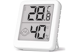 CANISFLAX Digital Hygrometer Indoor Thermometer, [Fast Refresh] [Large Comfort Indicator] Home Essentials Room Temperature and Humidity Monitor Meter w/High Accurate Sensor, for Bedroom, Baby Room, Greenhouse