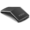 Lenovo Yoga Computer Mouse For PC, Laptop, Computer With Windows Or Chrome - 2.4GHz Wireless Nano Receiver & Bluetooth 5.0 - Ergonomic V-Shape - Twists Flat - Built-In Laser Presenter - Shadow Black