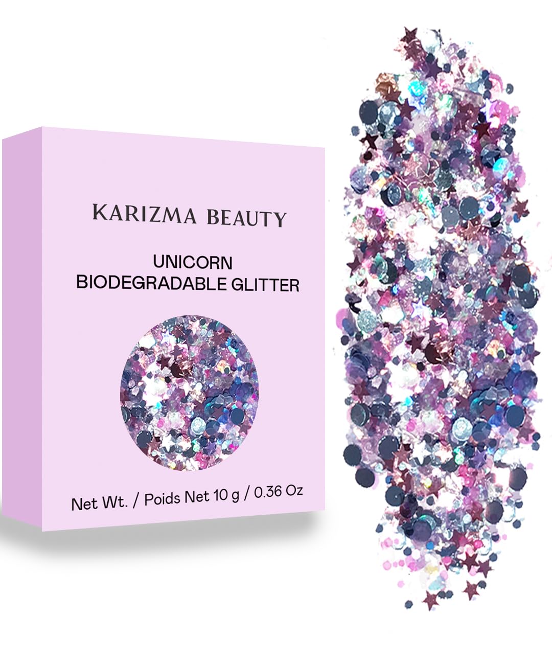 Unicorn Strobe Biodegradable Chunky Glitter // Karizma Beauty Silver Face Bio Glitter Eco Glitter Festival Chunky 10g โ image 1