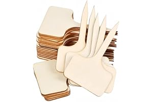 QRZLP 20Pcs Plant Labels, 2.3inch Wood T-Type Plant Tags Garden Labels for Indoor Outdoor Plants, Flowers, Vegetables, Fruit.