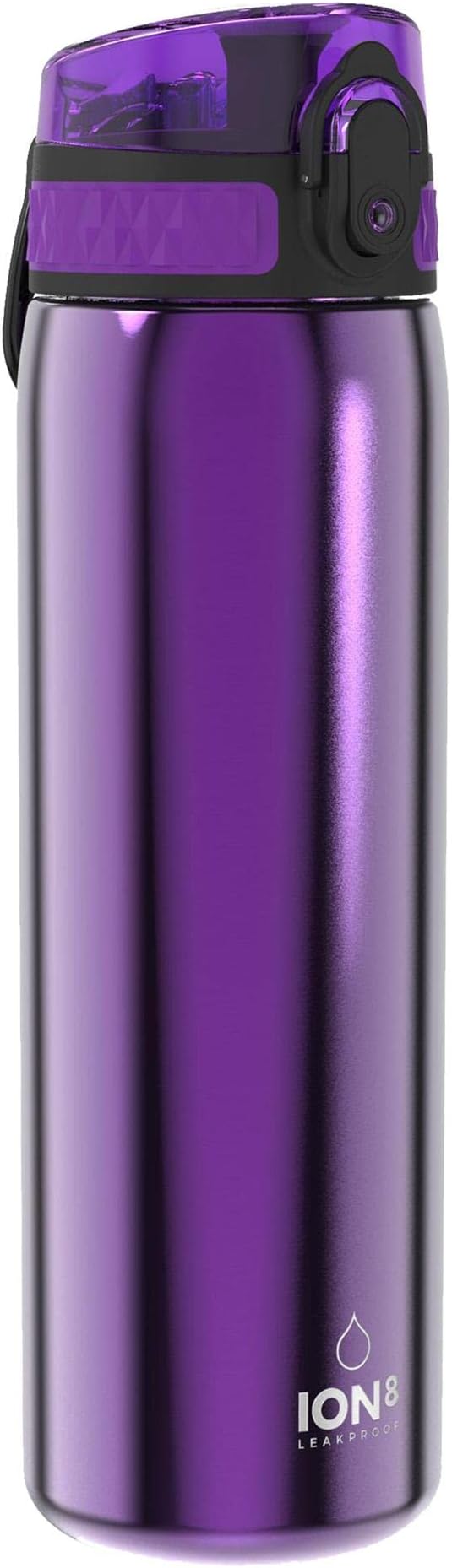 Ion8 600ml Lightweight Stainless Steel Water Bottle Purple Non-Insulated