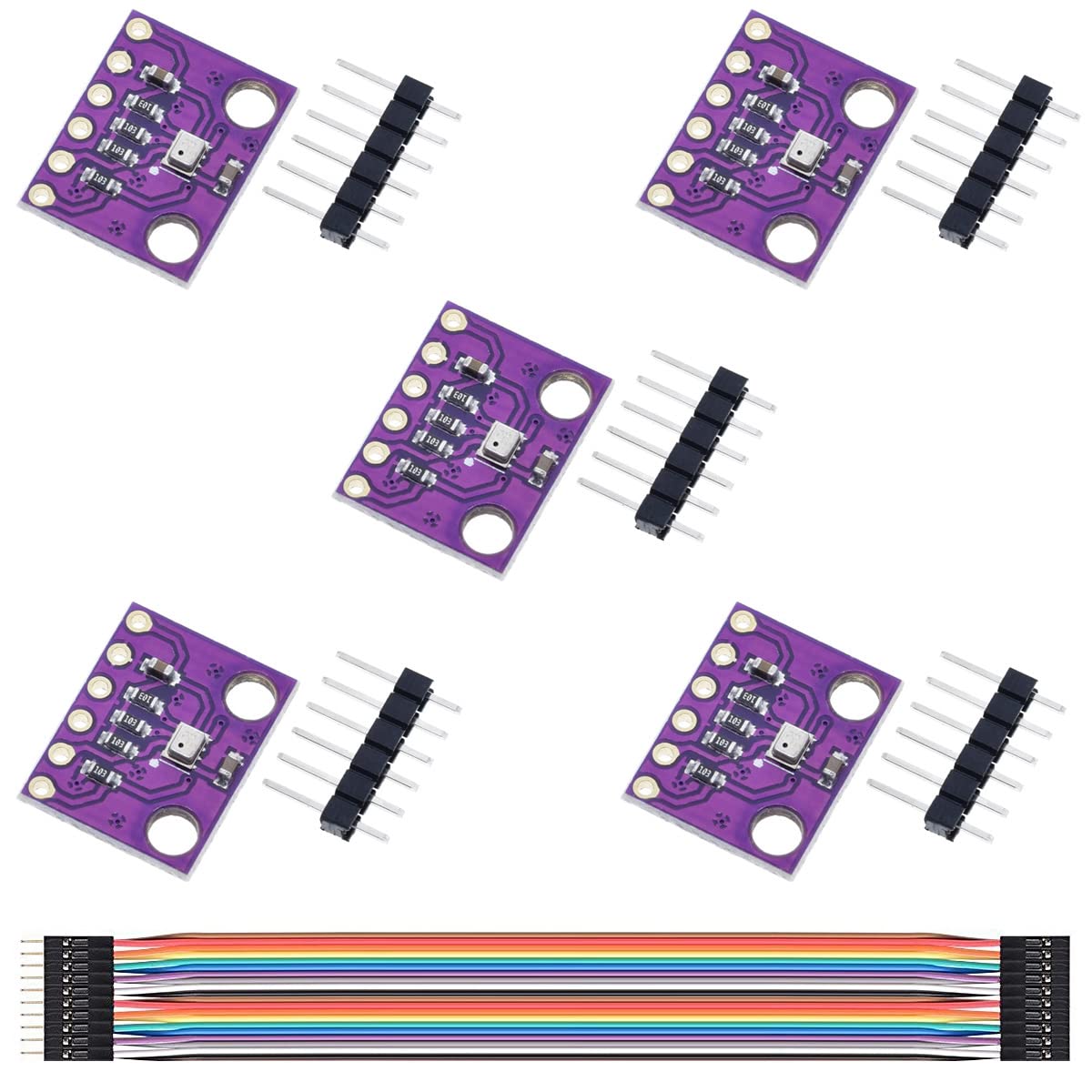 Youmile 5Pcs Pressure Sensor Module BMP280 3.3V Digital Barometric Altitude Pressure Atmospheric Module for Arduino High Precision with Dupont Cable