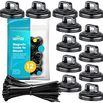 Mag Daddy Magnetische Kabelbinder-Halterung – 10 Stück, Schwarz, Ultrastarker Magnet Für Werkstatt & Haushalt