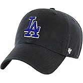 '47 New York Yankees Adjustable Cap Clean Up MLB, Black-Blue Los Angeles Dodgers Hat, One Size