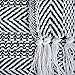 DII Herringbone Striped Collection Cotton Throw Blanket, 50x60, Black