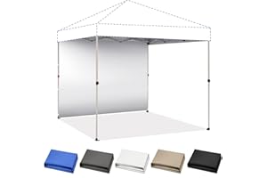 CROWN SHADES SunWall Silver Coated for 8x8 Pop up Canopy Tent, 1 Pack Sidewall Only with Silver Coating (1 Pack, Khaki)