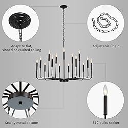 Gifarich Black Chandeliers for Dining Room Light