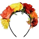 June Bloomy Day of the Dead Headpiece Halloween Costume Headpiece Mexican Floral Crown Rose Headband