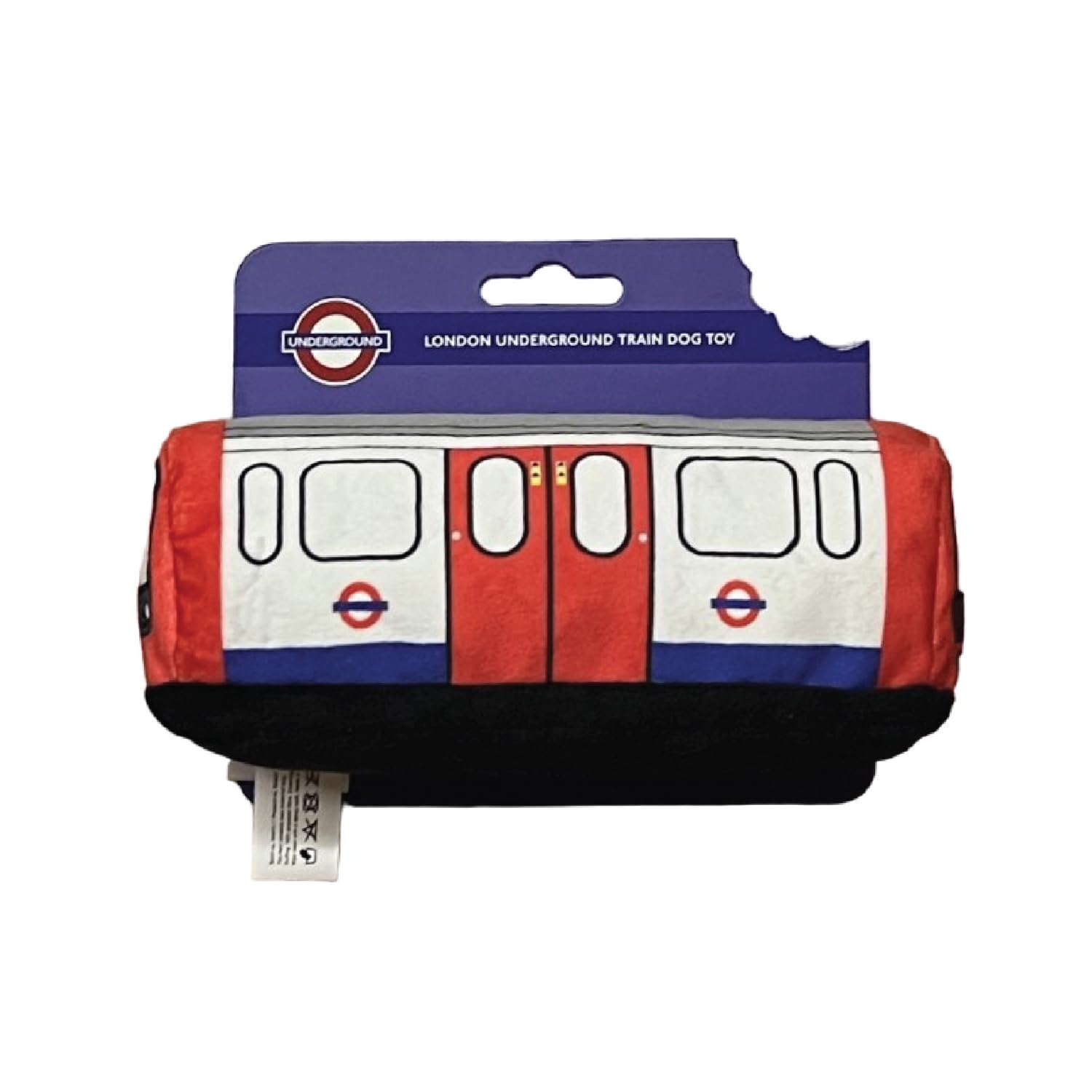 London Underground Officially Licensed Tube Train Dog Toy - Cute Plush Pet Chew Toy with Crinkles and Squeaker