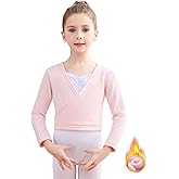 Ballet Wrap Top Girls Ballerina Sweater Fleece Dance Shrug Cardigan Long Sleeve