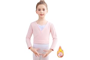 EASTBUDDY Ballet Wrap Top Girls Ballerina Sweater Fleece Dance Shrug Cardigan Long Sleeve