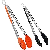 Kitchen Tongs for Cooking,Premium Stainless Steel with Unique Design Silicon Tips,500℉ Heat Resistant,Set of 2(9" and 12")