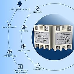 YQSIYU SSR-60DA Input 3-32V DC Single Phase Solid