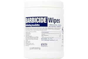 Barbicide Disinfectant Wipes, Clear, 160 Count (Pack of 1), BRA-11364