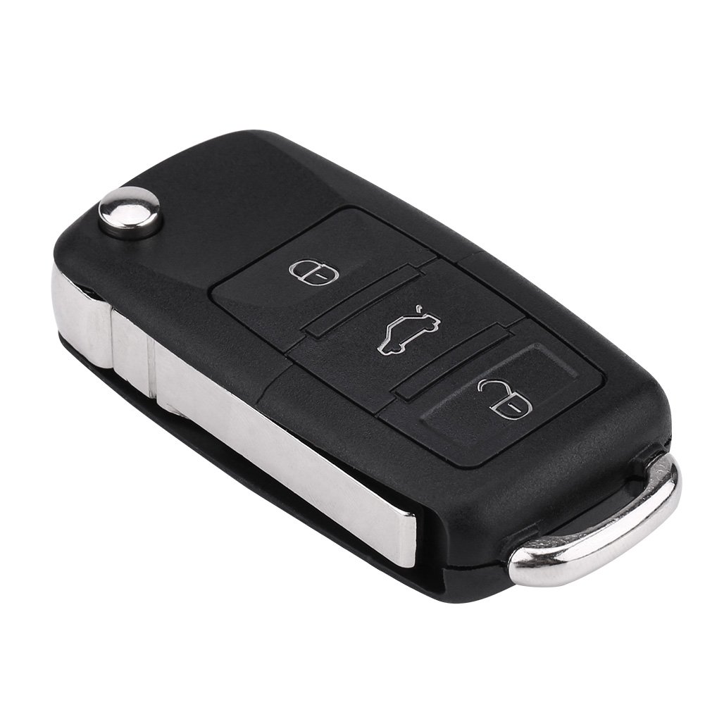 Bediffer Universal 3-Button Car Remote Control Key Fob 433Mhz Chip for Seat Black ABS Material, Passenger Car