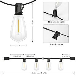 Brightever Outdoor String Lights 150FT, Patio