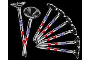 prowithlin Golf Tees 3 1/4'' Unbreakable Transparent Acrylic, Plastic Reduce Side Spin & Friction, Long Tee Bulk with Big Cup & 8 Prongs Golf Accessories for Men 50 Pack