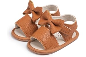 Kannior Infant Boys Girls Sandals Breathable Premium Baby Summer Outdoor Casual Beach Shoes Lightweight Toddler Flower Bowknot Anti Slip Rubber Sole Newborn Prewalker First Crib Shoes