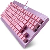 MarsHopper Z-77 Tenkeyless Mechanical Keyboard &ndash; 87 Keys, Pink Design, Linear Outemu Red Switches, Hot-Swappable, N-Key Rollover, 9 RGB Backlight Modes