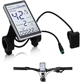 Electric Bike LCD Display Meter, 5 Pin 24V 36V 48V 60V Universal E Scooter M5 LCD Panel Screen with Waterproof Connector, for 31.8 22.2mm Electric Bikes, Scooter(No. 2 Protocol)