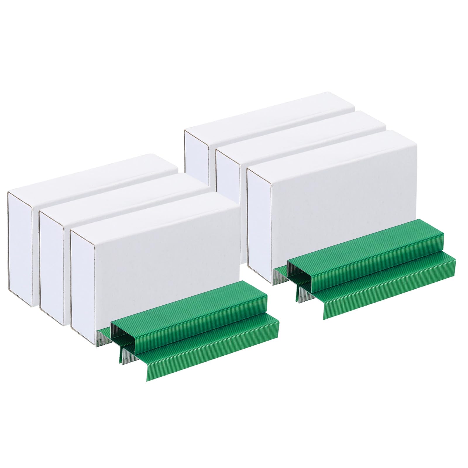 PATIKIL Staples, 6 Pack(1000Pcs Each) 26/6 Standard 1/4 Inch Length, Green, Jam Free for Home Office Supplies