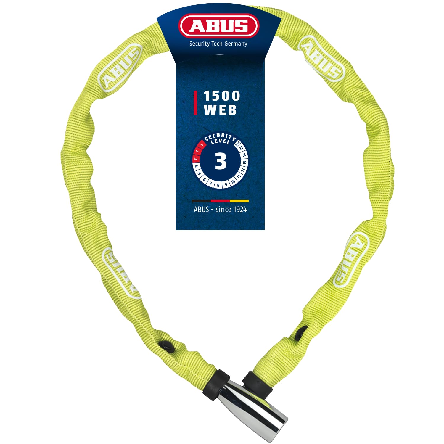 ABUS chain lock 1500 Web - bicycle lock made of special steel - 4 mm thick round chain - security level 3