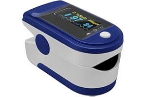 Pulse Oximeter Fingertip Blood Oxygen Heart rate SpO2 Monitor Rotating OLED Display with Waveform 8 Seconds Fast measurement 