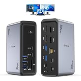 TobenONE 19-in-1 Laptop Docking Station Dual Monitor,10 USB C/A,2&times;4K HDMI | Docking Station with Ethernet,PD 3.0, for Office &amp; Home Multi-Screen Users, Fits Windows/HP/Dell Laptops (No Power Adapter)