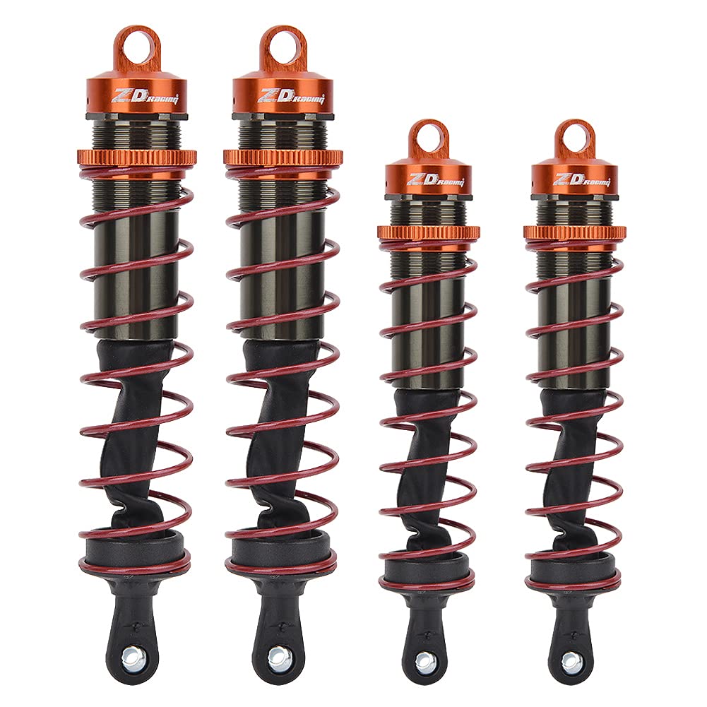 RC Shock Absorber, Metal Oil Pressure Adjustable Shock Front & Rear Damper Compatible with 1/8 RC Car (Orange)