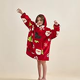 xuan dian Wearable Blanket for Kids, Cozy Wearable Blanket Hoodie for Teens Girls Boys, Warm Blankets Sweatshirt Gift for Teenage, Hoodie Blankets with Sleeves and Giant Pocket - Printing Christmas