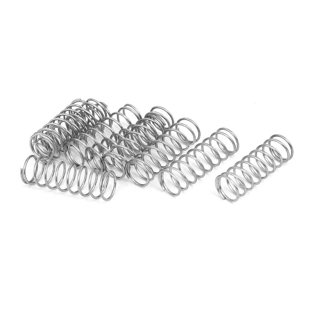 sourcingmap Compression Spring,304 Stainless Steel,12mm OD,1mm Wire Size,35mm Free Length,Silver Tone,10Pcs