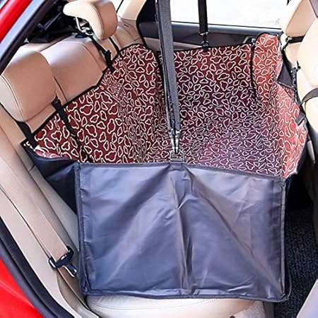 pet carriers oxford fabric paw pattern car pet seat cover dog car back seat carrier waterproof pet mat hammock cushion protector