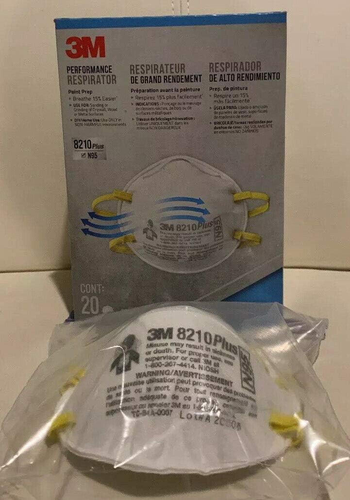 3M 8210 Plus Particulate Respirator Mask N95, 1 mask