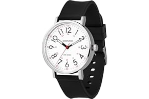 CICININC Watch with Second Hand Nursing for Women, Analog Watches for Nurses, 12/24 Hour Military Time, Easy Read Dial, Colorful Silicone Band