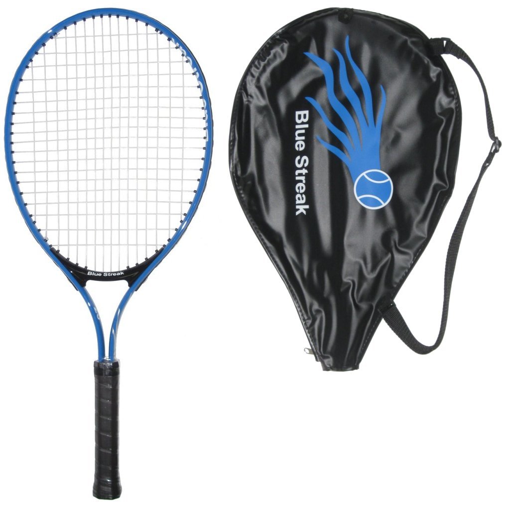 Blue Streak Junior Tennis Racquet Strung with Cover Choice of Length Blue Streak Junior Tennis Racquet Strung with Cover Choice of Length