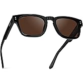 WMP Eyewear – Men’s Polarized Rectangular Sunglasses: Thick Acetate Frame, Modern Style