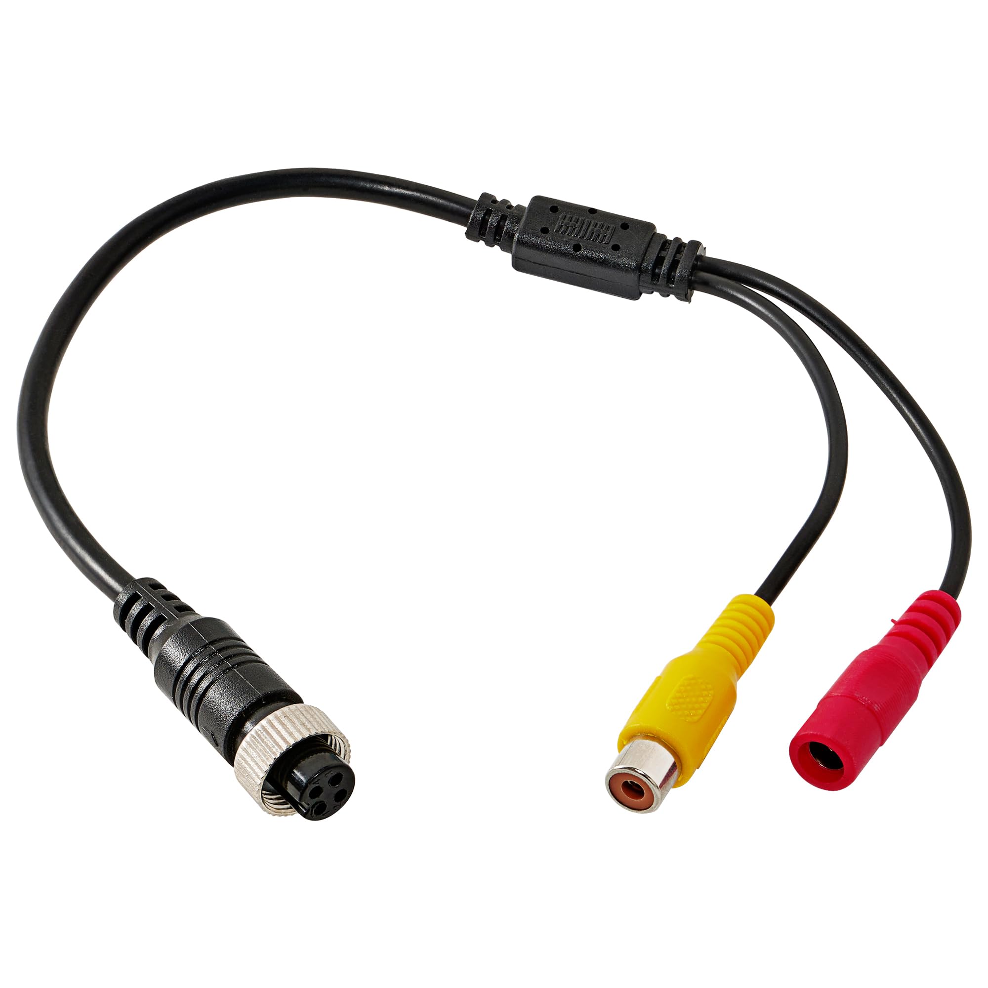 RED WOLF 4 PIN Female to RCA/AV Adaptor Video Wiring Loom Cable Lead for Rear View Camera Monitor CCTV DC Connector Plug Wire RCA Cinch Monitor Camera Adapter