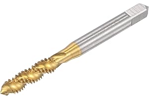 uxcell Spiral Flute Threading Tap 1/4-20 UNC, HSS (High Speed Steel) Titanium Plated Machine Thread Screw Tap 3 Flutes Tappin