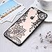 iPhone 7 Plus case,18K_Fashion Case Henna Paisley Mandala Dream Dreamcatcher Flower Hard +Soft TPU Case Thin Case Black Color (Hennaflower-Black)