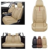 Aotiyer Full Set Car Seat Covers, 5PCS Universal PU Leather Car Seat Cover Full Surround, Comfortable Automotive Vehicle Cushion Cover Fit For Most 5 Seats Cars/SUV/Truck/Vans