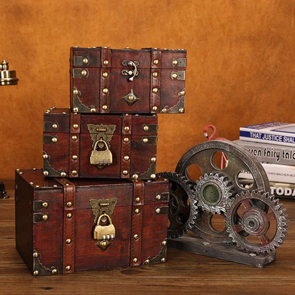 Arcones de almacenaje meetgre Caja de Madera Cofre del Tesoro Vintage