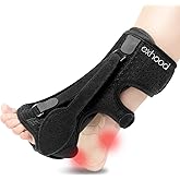 exhood Upgraded Plantar Fasciitis Night Splint, 3 Adjustable Straps Plantar Fasciitis Relief Braces for Achilles Tendonitis, Foot Drop & Heel Spur Pain Relief Day & Night (Black)
