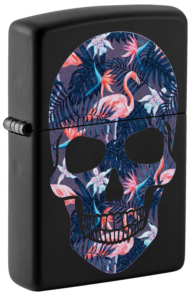 Zippo Lighter, Black Matte Flamingo Skull, One Box — image 1