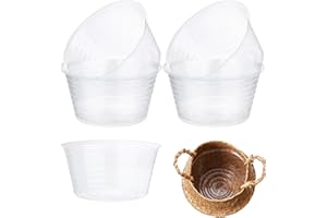 5 Pack Planter Liner, 7 Inch Clear Plastic Plant Saucer and Pot Inserts for Planter, Leak-Proof Drip Trays for Hanging Basket