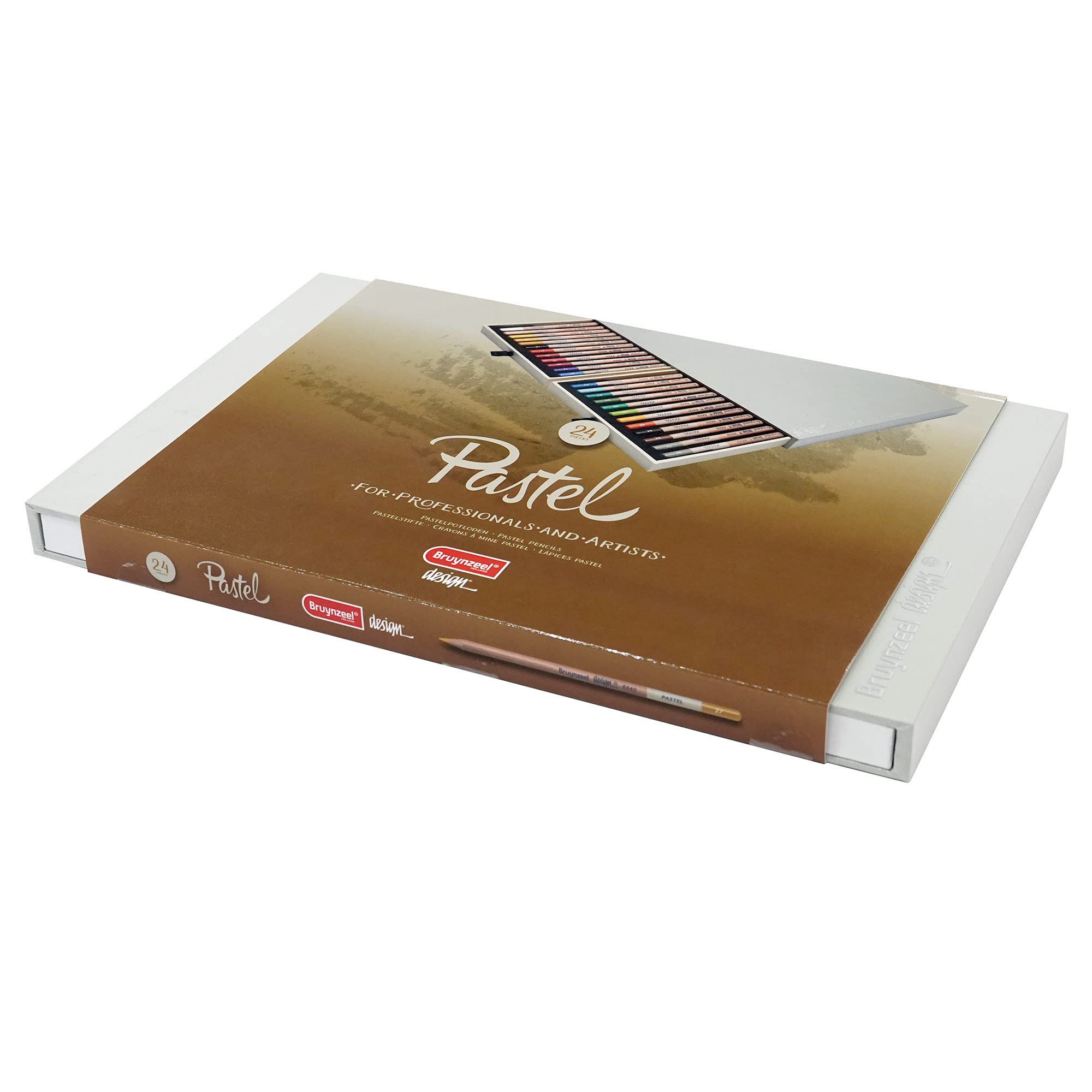Bruynzeel Design Professional Pastel Pencil Set of 24 Colors in Box | Artists Pencils for Drawing, Sketching & Coloring